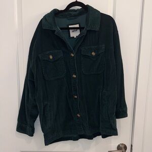 Aerie Dark Green Corduroy Utility Jacket